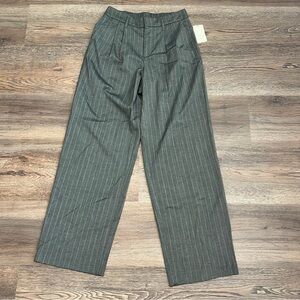 NWT Women's Wide Leg Tailored Pants - A New Day™ Gray Striped 4
